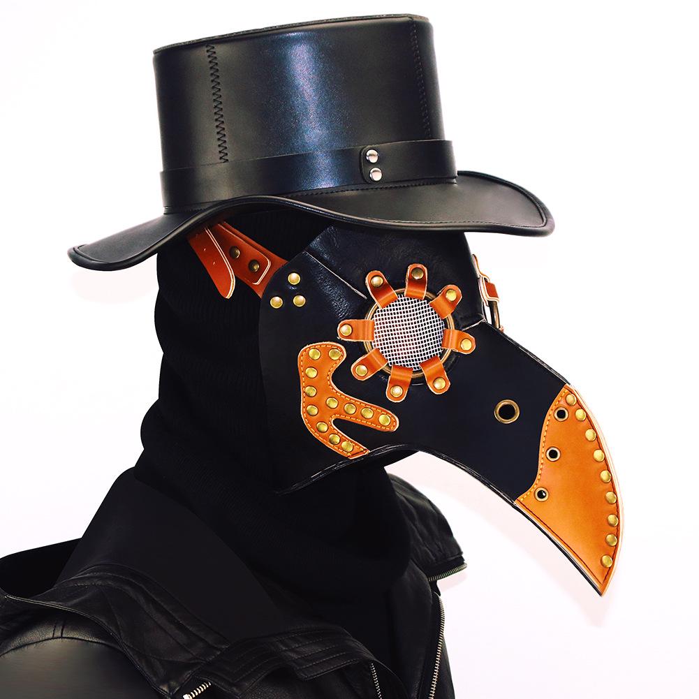 Halloween Steampunk Plague Doctor Black Masquerade Mask for Women