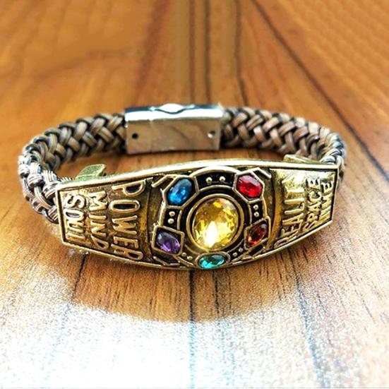 

Браслет унисекс с плетеным ремешком Thanos Gauntlet Power Stone в подарок
