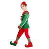 Christmas Elf Costume Set Boys Girls Festive Elf Outfit Kids Classic Red Green Elf Hat Stockings Set Dress-up Attire for Parties Cosplay Performance