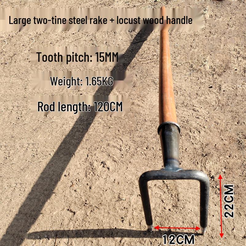 Multi-Tooth Steel Rake for Clamming, Soil Cultivation, Sweet Potato & Peanut Digging, Weeding, and Household Use
