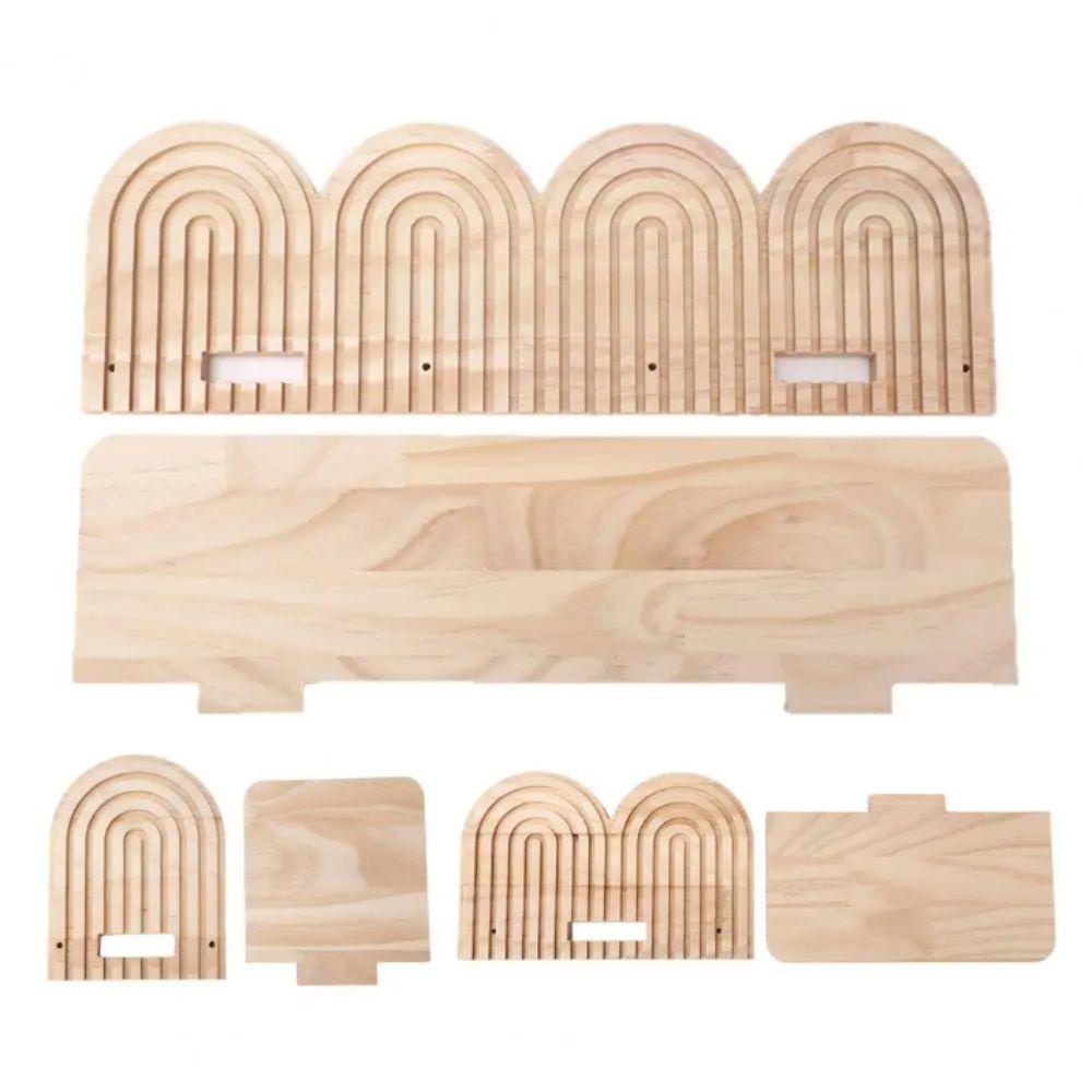 Rainbow Design Wall Mounted Shelves Wooden Material Rainbow Shelves  Boho Style Interior