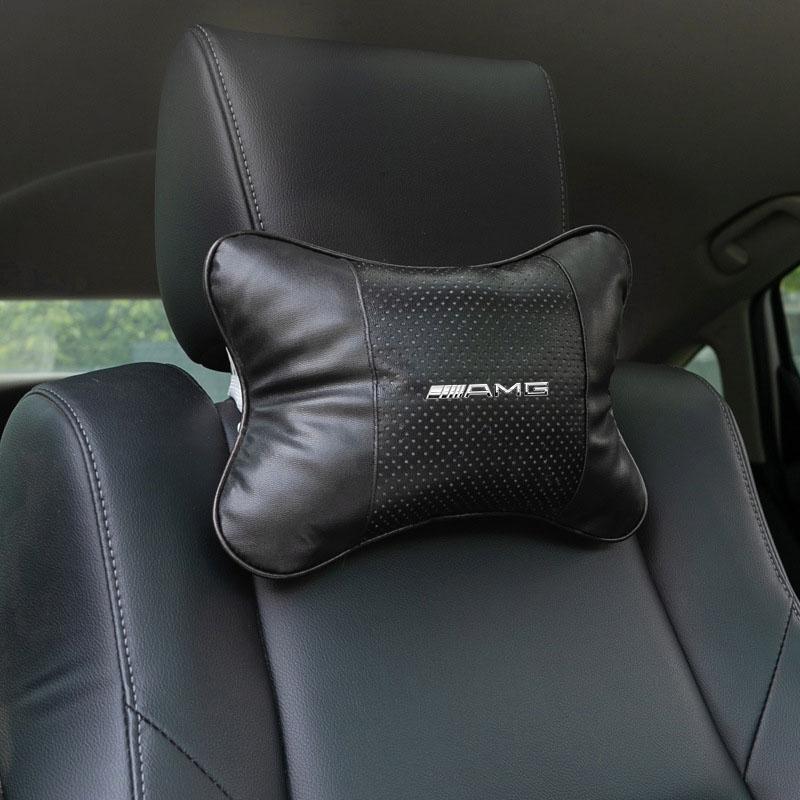 Bilsete Nakkestøtte Auto Logo Nakkepute Biltilbehør For Mercedes-Benz AMG C500 C200 C300 A B C E GLA CLA GLK GL ML GLE W204 W205 W203 W211