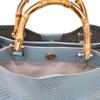 Bamboo Handle X Perforated Tote Bag 2613111016 Sax [Kuuko] 2-Way (376)