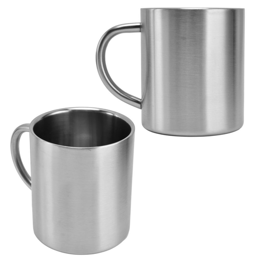 Double Walled Coffee Mugs Stainless Steel Tea Cups for Camping Travel Outdoor Office 410ml
