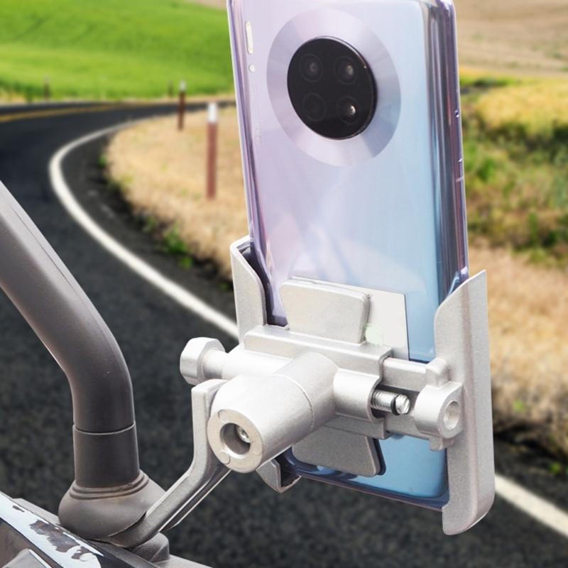 Aluminum Phone Holder With Secure Locking Mechanism 360 Adjustable Vibration Proof Designs Rack for Motorcycle Bike