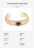 European American Luxury Emerald Open Stainless Steel Bracelet