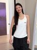 Summer Lyocell Cotton Embroidered Sleeveless Loose Casual Tank Top for Women
