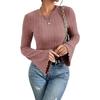 Women S Long Sleeve Round Neck Knit T Shirt Slim Fit Casual Top