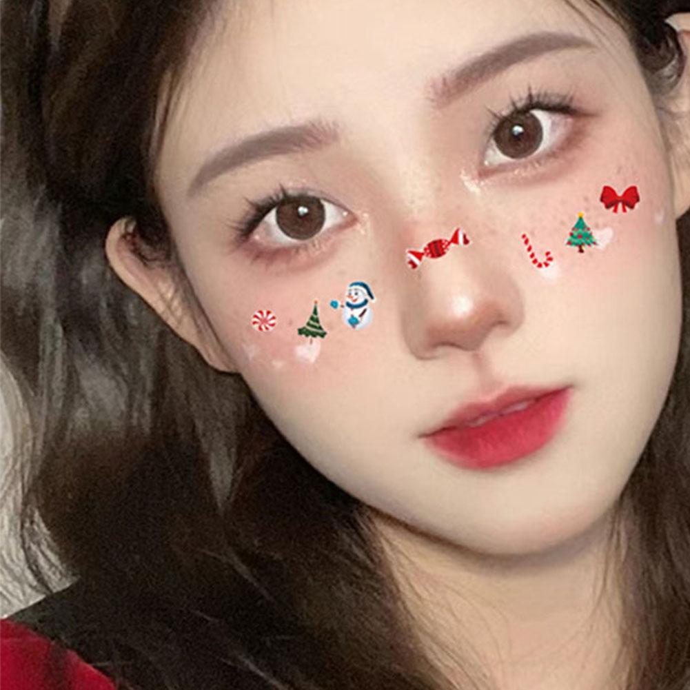 2025 Świąteczne Naklejki Płatki Śniegu Makijaż Twarzy Oczu Motyl Nowe Naklejki Naklejki Rok Cekiny Q2Y2