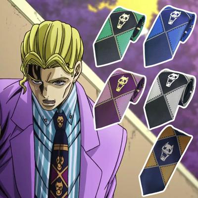 Cravate de cosplay Kira-Yoshikage en forme de crâne, accessoire de jeu de rôle unisexe doux et confortable