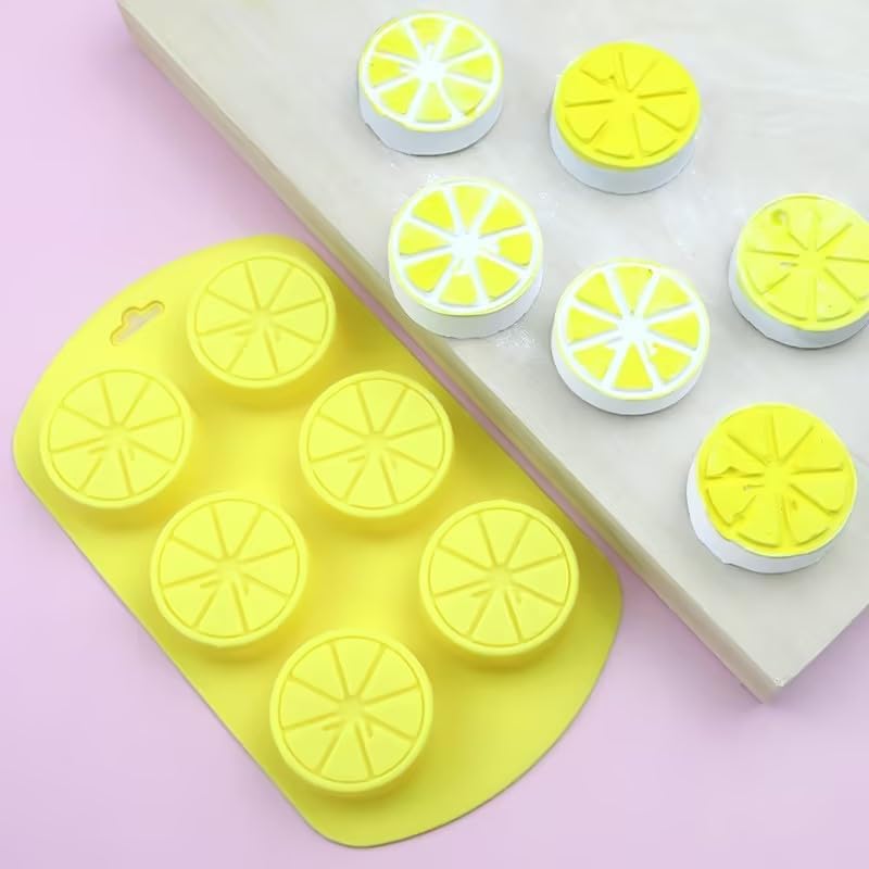 Silikonové formičky ve tvaru ovoce, 3D forma na fondán citron, forma na čokoládu, bonbóny, sušenky, cukrové pečení pro dorty, cupcakes, dezerty, svíčky 1 ks