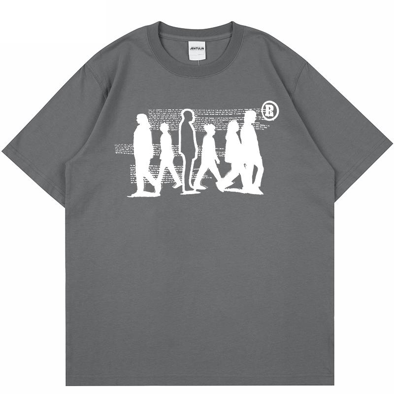 Harajuku Mens Clothing Streetwear Graphic Shadow Print TShirt Hip Hop Cotton Tee Summer Fashion Loose Short Sleeve Tshirt Goth