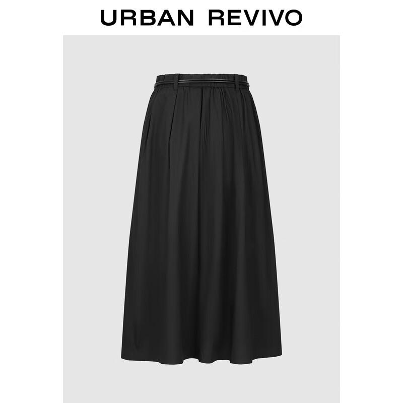 UR 2025 Autumn Women s Casual A-Line Tie-Waist Skirt L