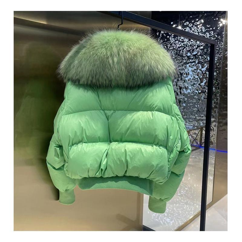 Women's Autumn And Winter High-end Down Jacket Imitation Raccoon Fur Collar Loose Short Jacket