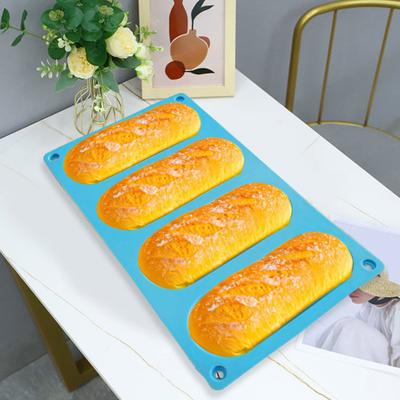 Yousheng 2 Stück Hot Dog Bun Pan Form Silikon Hot Dog Bun Formen Antihaft-hitzebeständige Backform Brotform Küchenwerkzeuge