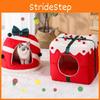 Pet Christmas Theme Cat Dog Bed Puppy Kitten Cozy Sleeping Nest Plush House Cave