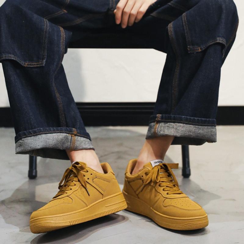 Men Low‑top White Skate Sneakers Casual Shoes for Male Students