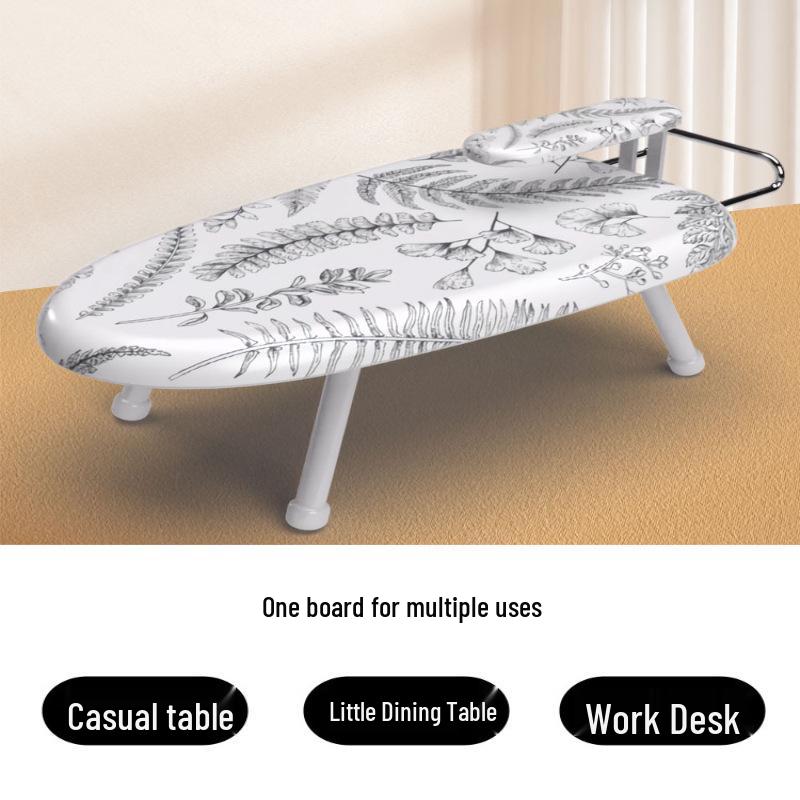 Folding Mini Ironing Board with Ironing Pad and Clothes Rack