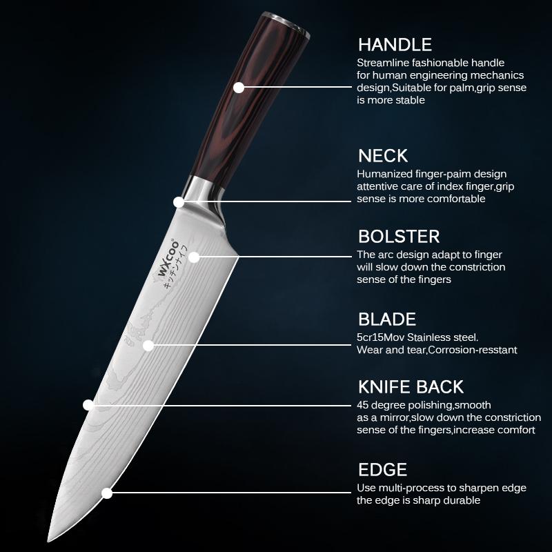 Stainless Steel Kitchen Knife, Forged Boning Knife Professional Chef Knife Handmade Meat Cleaver Butcher Knife