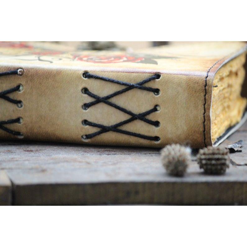 Skull Printed Leather Journal  Vintage Leather Diary It Boasts 200 Premium Deckle-edged Pages