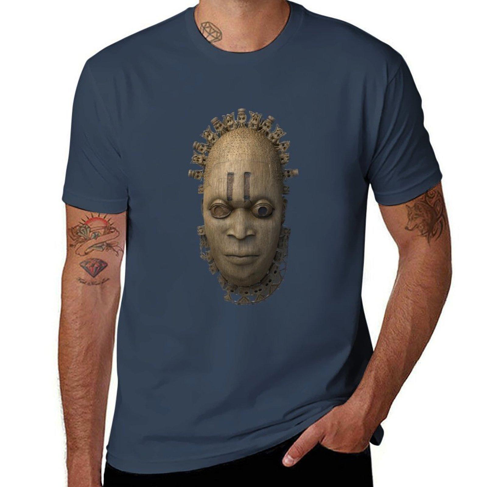 Mask Of African Queen Mother Of Benin Idia Tshirt Comfortable Work Wear Tee S