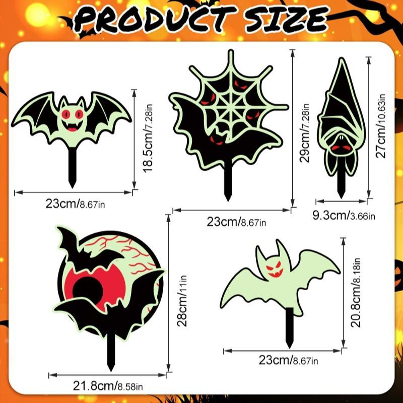 Outdoor Decorations - Glow in The Dark Skeleton Silhouette Lawn Signs for Halloween Lawn Garden Front Yard Decorations Outside