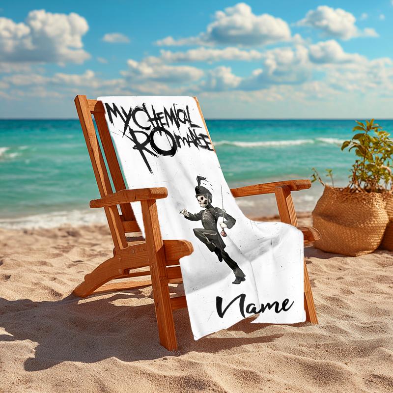 Personalized customized proof beach towel with My Chemical Romance pattern - soft, absorbent,quick-drying,perfect swimming,camping&bathing