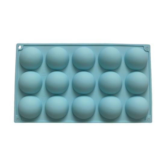 Silicone Chocolate Mold 15 Cavity Round Shape Baking Mold Non-Stick Freezer Mold Oven