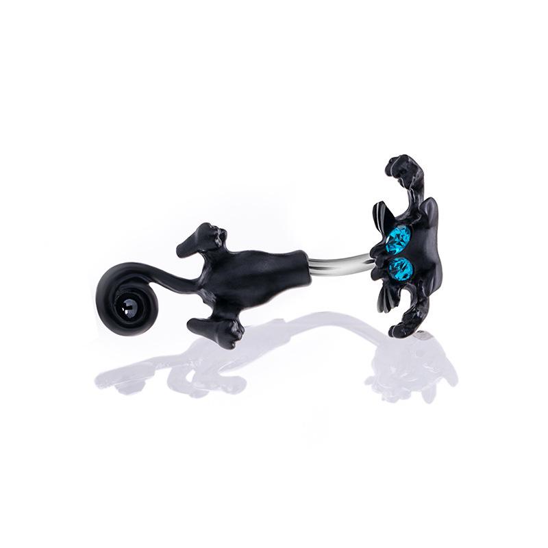 Elegant Rhinestone Stainless Steel Belly Button Ring - Luxury Women's Simple Navel Piercing Jewelry