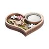 Heart-Shaped Wooden Candle Holder, 3D Carvings Wood Tea Light Holder Home Table Decor Wood Candlesticks Holders Valentine's Day Wedding Birthday Gift