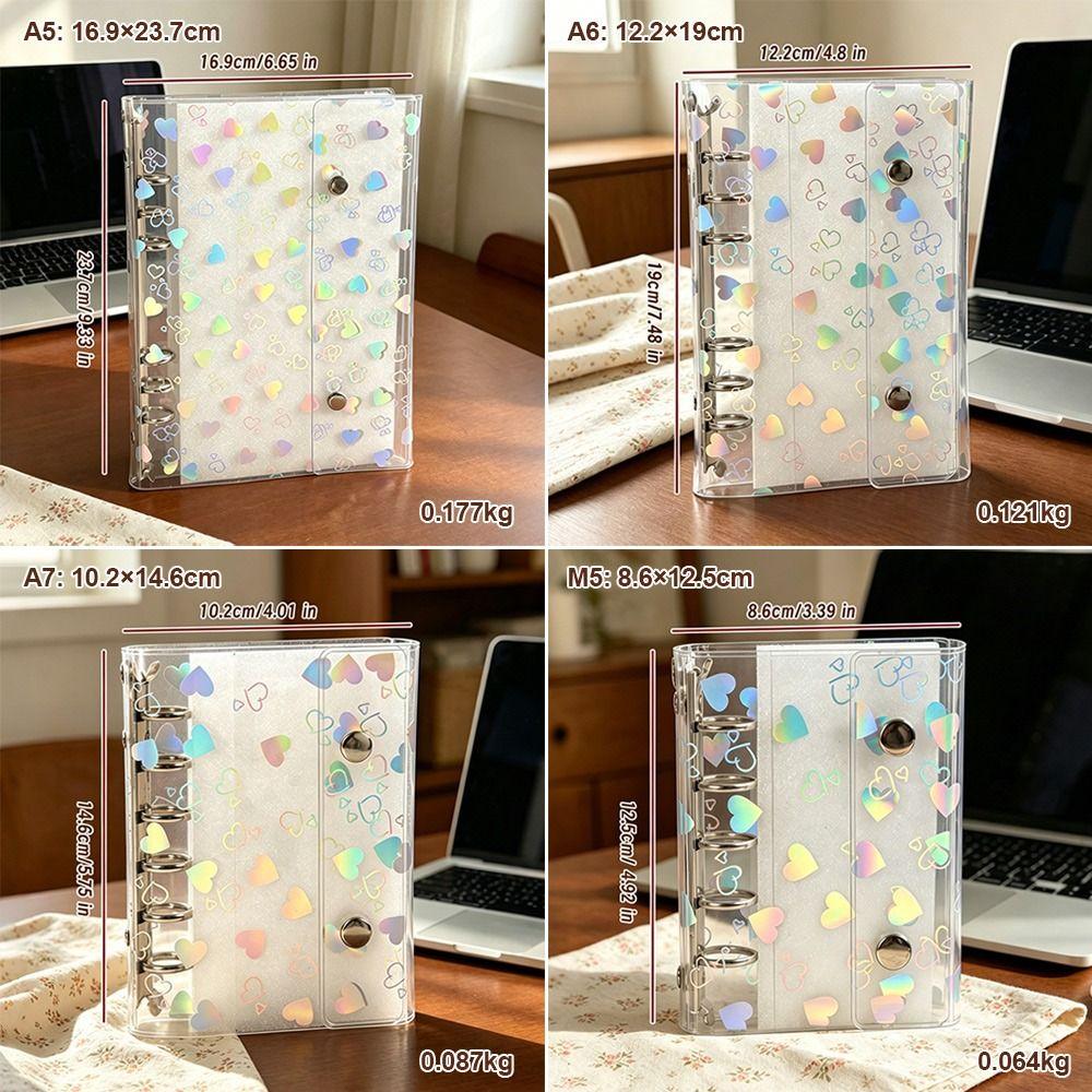 A5/A6/A7/M5 Binder Cover PVC Planner Cover New Loose-Leaf Notebook Shell Students
