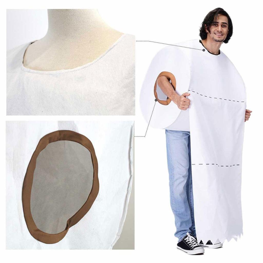 [monoii] Funny Cosplay Toilet Paper Kigurumi Costume, Perfect for Halloween, New Year's Parties, and More (e0126)