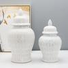 Nordic White Flower Vase Home Living Room Decoration Ceramic General Jar Tea Seal Jar Ceramic Storage Jar Home Decoration