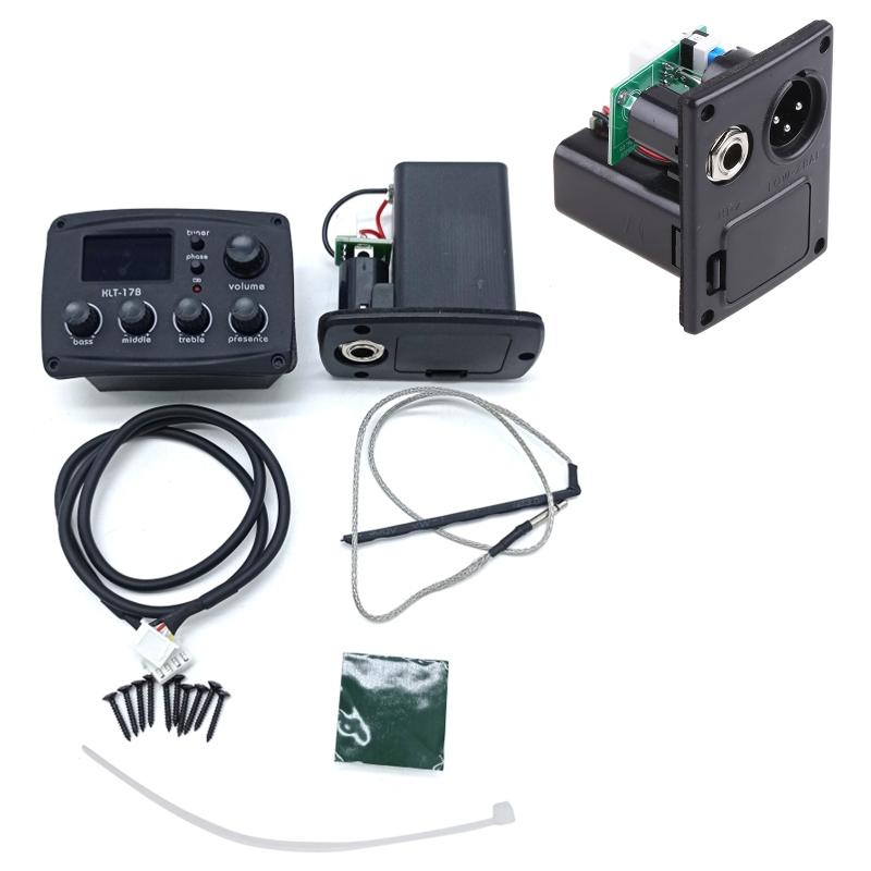 4 Band Preamp Equalizer Tuner Piezo Pick-up Acoustic Guitar Pickups Piezo Pickup with LCD Screen for Acoustic Guitars
