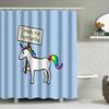 Unicorn Rainbow Shower Curtain Cute Magical Horse Bathroom Decor Washable Fabric Liner Hippie Aesthetic Room Decor Gift