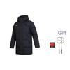 Li Ning Badminton Series Color Block Logo Mid-Length Down Jacket Men Outerwear Black AYMU341-1