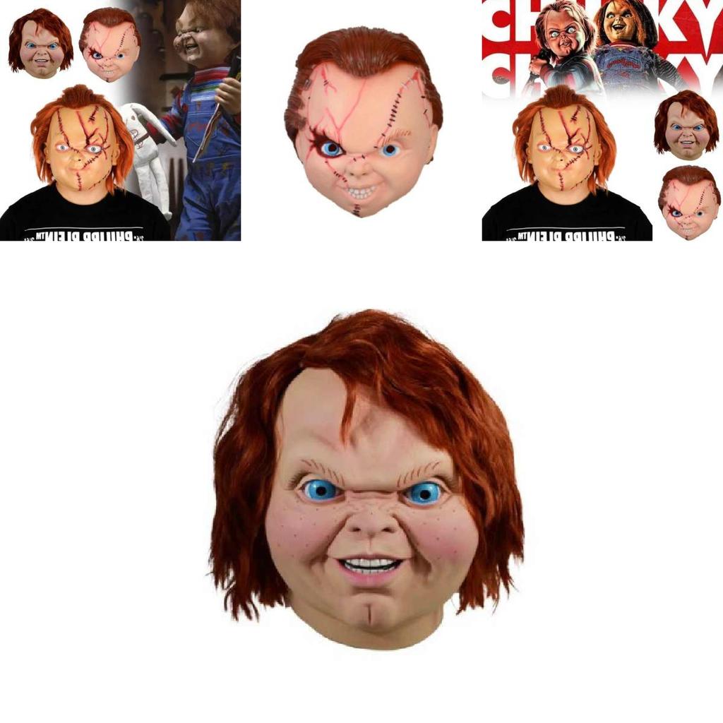 Childs Play Halloween Latex Mask With Blood Effect For Horror Party Cosplay