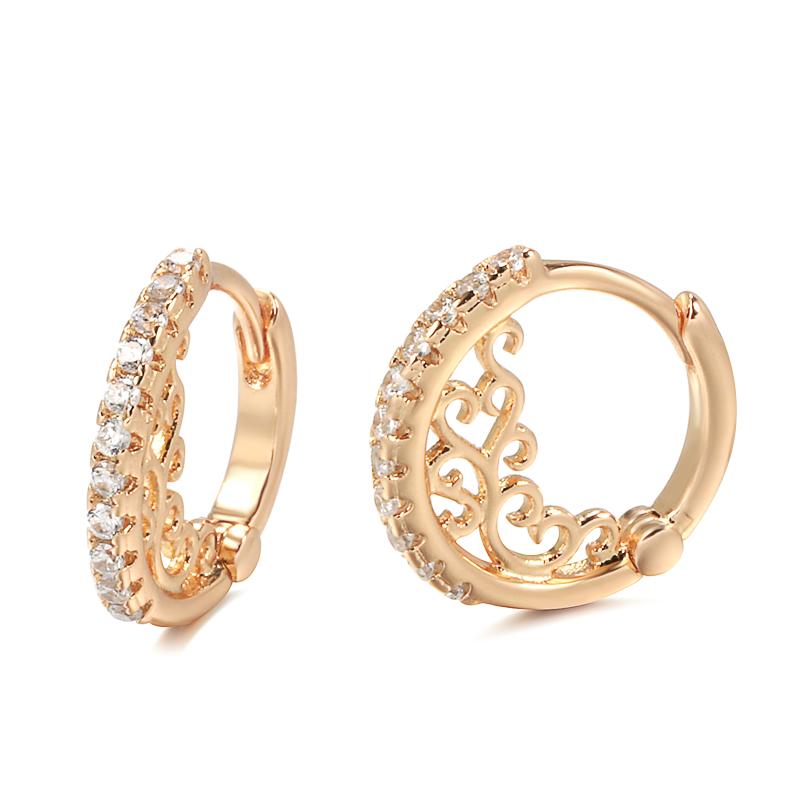 

Trend Earrings Rose Gold Micro Wax Inlay Natural Zircon Hollow Flower Drop Earrings For Women Vintage Jewelry