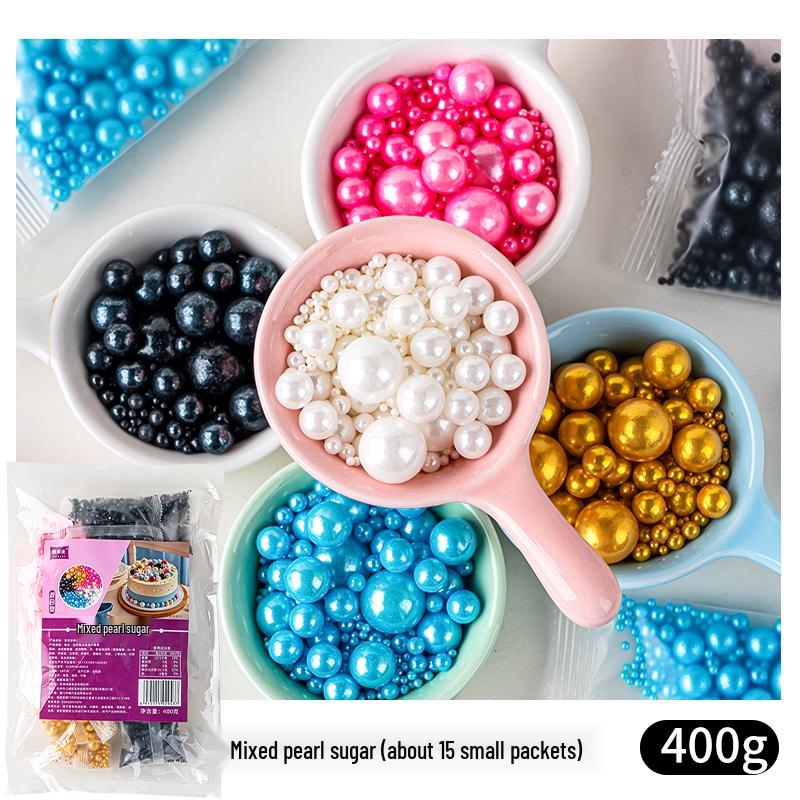 Quick Cake Decor: Gold Sugar Pearls & Lustre Dust with Birthday Theme Insert Cards