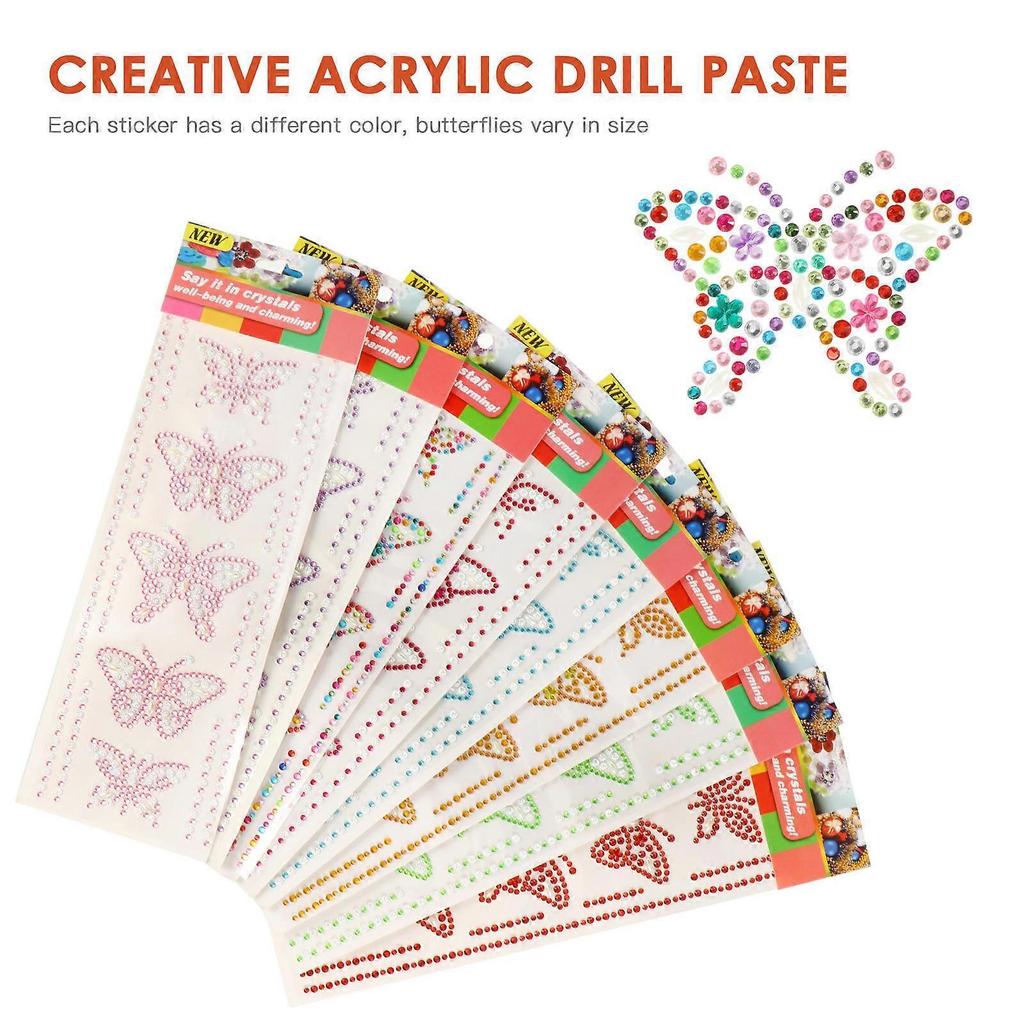 Diamond Stickers Acrylic Butterflies Stickers for Decoration 24Sets