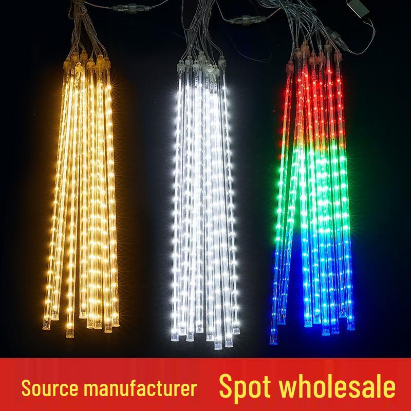 LED Meteor Shower Rainproof Icicle Tube Lights - Outdoor Hanging String Decoration for Trees