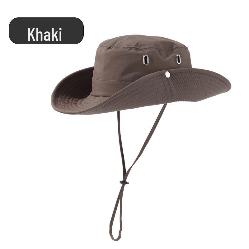 Sports Camping UV Protection Wide Brim Bucket Hat - Foldable, Breathable Sunshade for Travel & Mountaineering