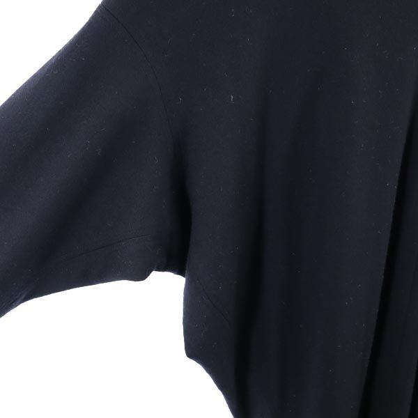 Helmut Lang Wolle Langarm V-Ausschnitt Strick Einteiler S schwarz Damen Gebraucht