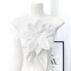 Witte 3D Bloemen Geborduurde Stoffen Patches voor Kledingreparatie en Decoratie