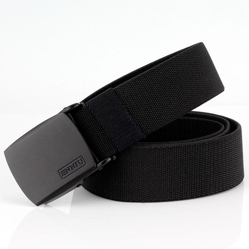 

ENNIUAlloy Пряжка Эластичный парусиновый брючный ремень Молодежный тактический нейлоновый пояс Молодежный тактический 105-125 чёрный