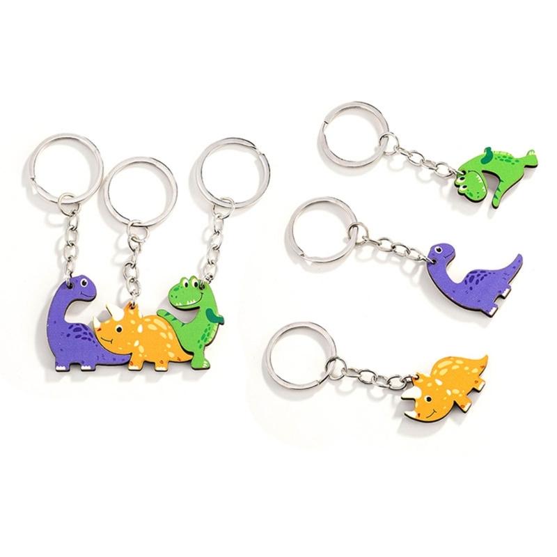 3 Pieces Matching Keychains Puzzle Keychain Set Stylish Keyrings Set Lovely Gift for Girlfriend Boyfriend Animal Lovers