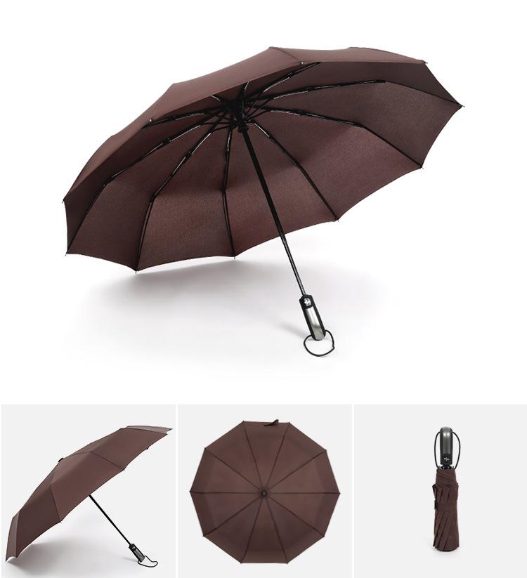 Three-fold automatic umbrella folding umbrella men's retro gentleman umbrella fixed umbrella