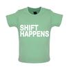 Shift Happens - Baby Kinder Jungen Mädchen Unisex T-Shirt / Strampler T-Shirts Oberteil - Lustiges Auto Autos Liebe Witz Mechaniker