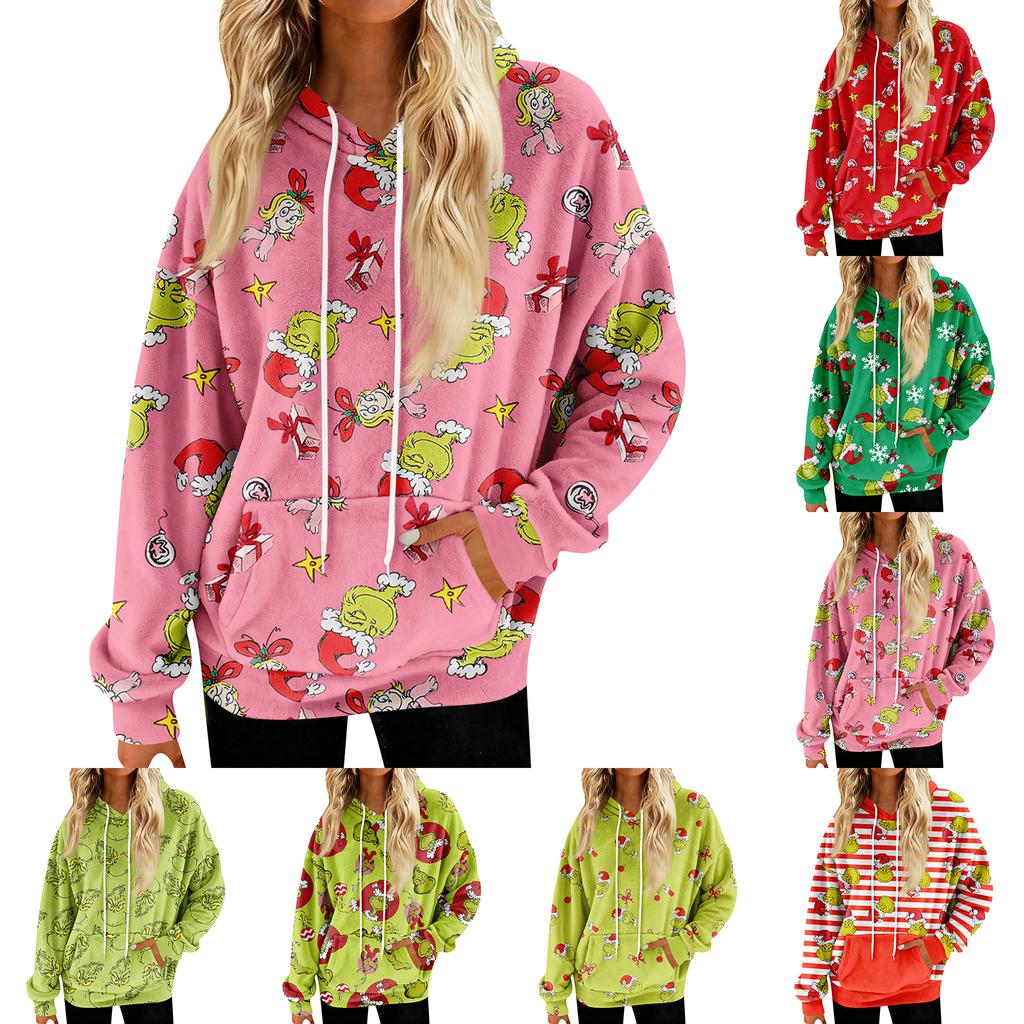 Dámské mikiny Oversized Zimní Plyšové Roztomilé Mikiny Pulovr Trendy Podzimní Zimní Oblečení