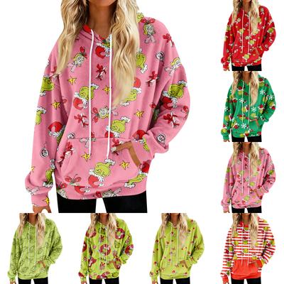 Huvtröjor för kvinnor Oversize Vinter Plysch Söta Sweatshirts Pullover Trendiga Höst Vinter Kläder